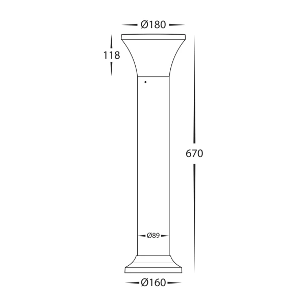 Garden light Favara 9W Bollard HV1681T-BLK 